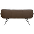 SITZBANK 201,5/87/67,5 cm Echtleder Braun, Schwarz  - Schwarz/Braun, Design, Leder/Metall (201,5/87/67,5cm) - Dieter Knoll