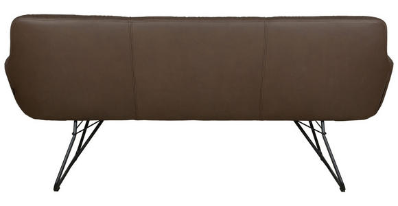 SITZBANK 201,5/87/67,5 cm Echtleder Braun, Schwarz  - Schwarz/Braun, Design, Leder/Metall (201,5/87/67,5cm) - Dieter Knoll