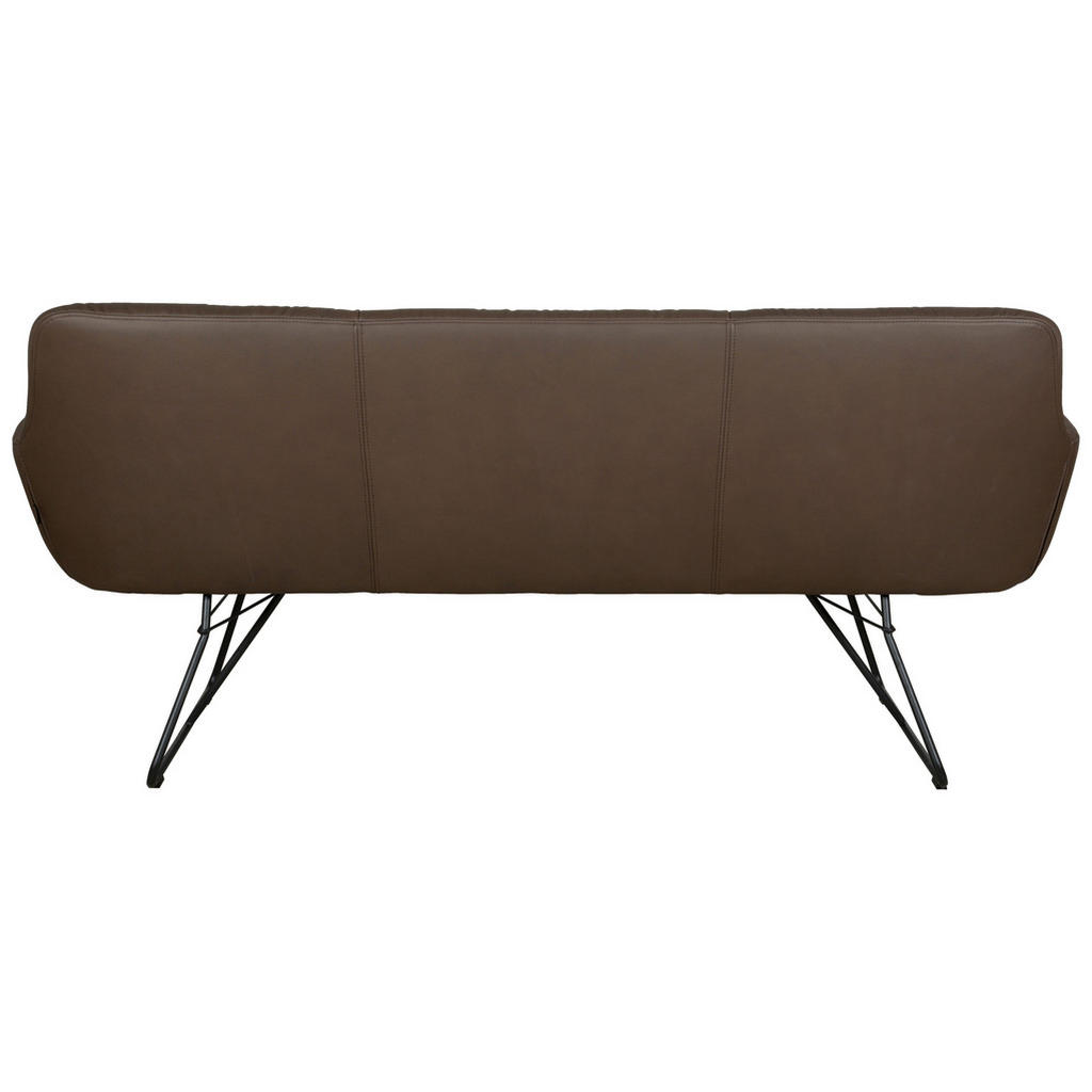 Thumbnail - Dieter Knoll Sitzbank, Braun, Schwarz, Metall, Leder, Echtleder, Rindleder, 3-Sitzer, 201.5x87x67.5 cm, Lederauswahl, mi...