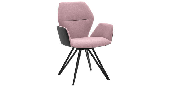 ARMLEHNSTUHL in Anthrazit, Rosa, Schwarz - Anthrazit/Schwarz, Design, Textil/Metall (62/91/59cm) - Valnatura