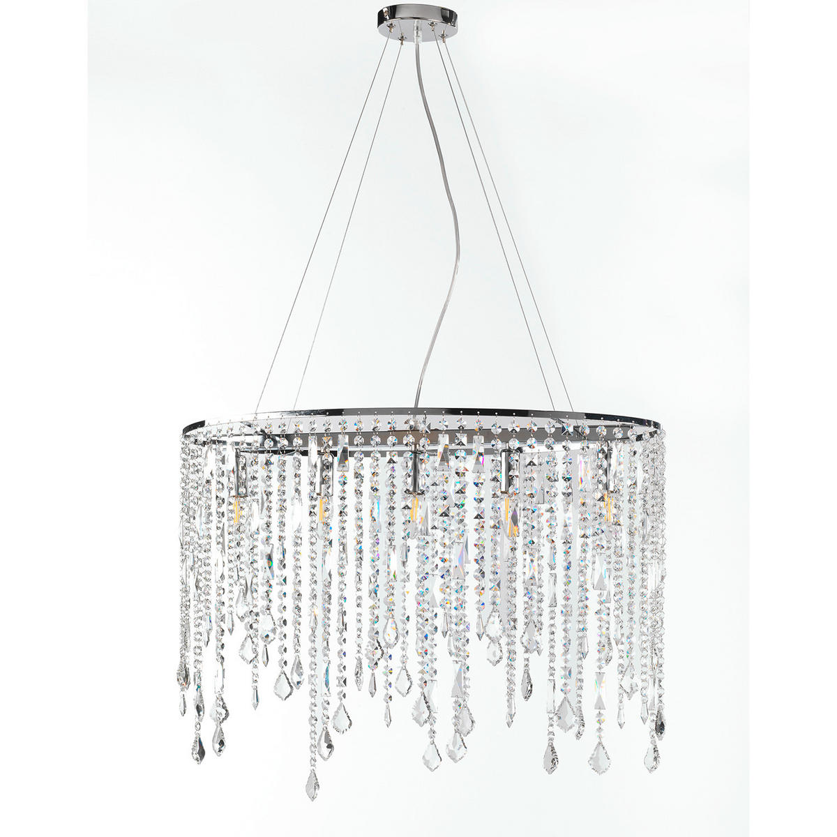 KRONLEUCHTER 75/40/120 cm   - Chromfarben, KONVENTIONELL, Glas/Metall (75/40/120cm)