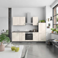 KÜCHENBLOCK Riva 270 cm  in Weiß, Schieferfarben  - Schieferfarben/Edelstahlfarben, MODERN, Holzwerkstoff/Metall (270cm) - Nobilia