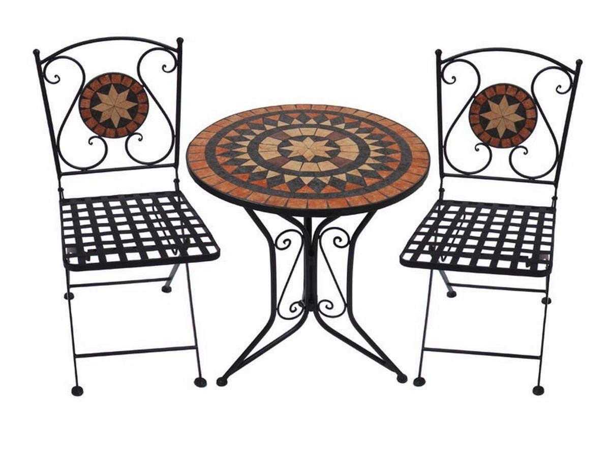 BALKONSET  3-teilig  - MODERN, Stein/Metall - Gardenson