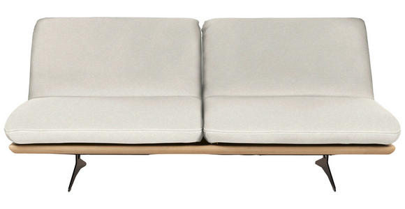 SCHLAFSOFA in Echtleder Weiß  - Beige/Schwarz, Design, Leder/Holz (204/92/90cm) - Dieter Knoll