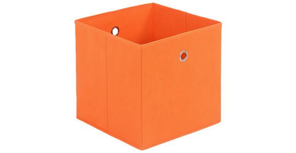 FALTBOX 2er Set Metall, Textil, Karton Orange, Silberfarben - Silberfarben/Orange, Design, Karton/Textil (32/32/32cm) - Carryhome