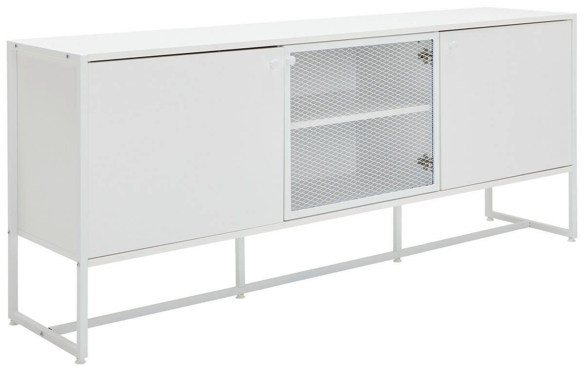 ŠIROKÁ KOMODA, bílá, 180/75/41 cm - bílá, Moderní, kov/kompozitní dřevo (180/75/41cm) - P & B