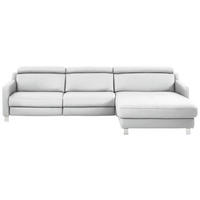ECKSOFA in Echtleder Weiß  291/176 cm  - Chromfarben/Weiß, Design, Leder/Metall (291/176cm) - Valdera