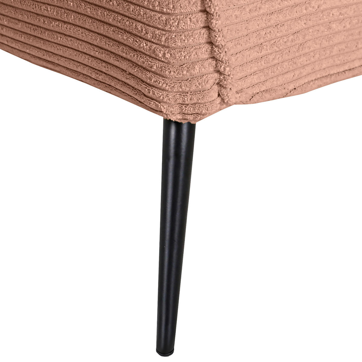 HOCKER in Textil Altrosa  - Schwarz/Altrosa, Design, Textil/Metall (60/49/53cm) - Landscape