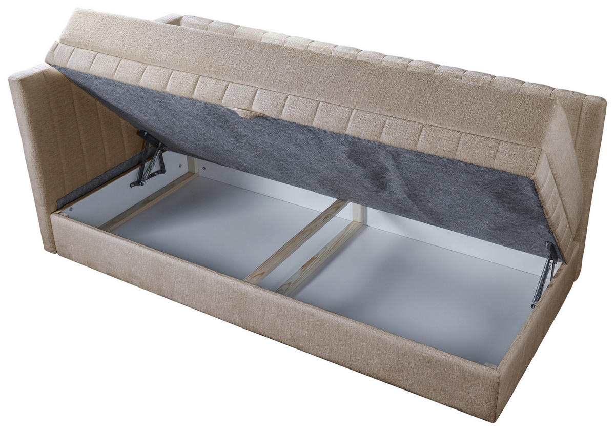 SCHLAFSOFA in Struktur Hellbraun  - Hellbraun/Schwarz, Design, Holz/Holzwerkstoff (212/83/99cm) - MID.YOU