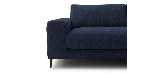 ECKSOFA  in Flachgewebe Dunkelblau  253/177 cm  - Schwarz/Dunkelblau, Design, Textil/Metall (253/177cm) - Dieter Knoll