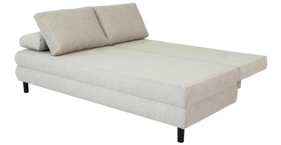 SCHLAFSOFA Lia in Webstoff Taupe  - Taupe/Schwarz, Design, Textil/Metall (197/84/92,5cm) - Hom`in