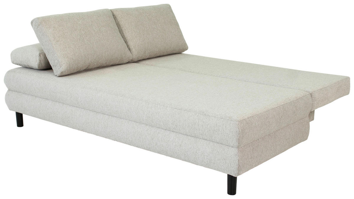 SCHLAFSOFA Webstoff Taupe  - Taupe/Schwarz, Design, Textil/Metall (197/84/92,5cm) - home24