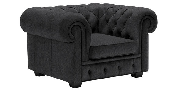 CHESTERFIELD-SESSEL - Wengefarben/Dunkelgrau, LIFESTYLE, Holz/Textil (115/76,5/96cm) - Landscape