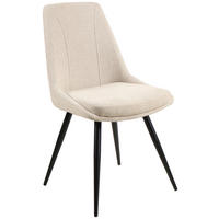 STUHL  in Eisen Leinenoptik Holz, Metall, Textil  - Beige/Schwarz, MODERN, Holz/Textil (49/88/59cm) - MID.YOU