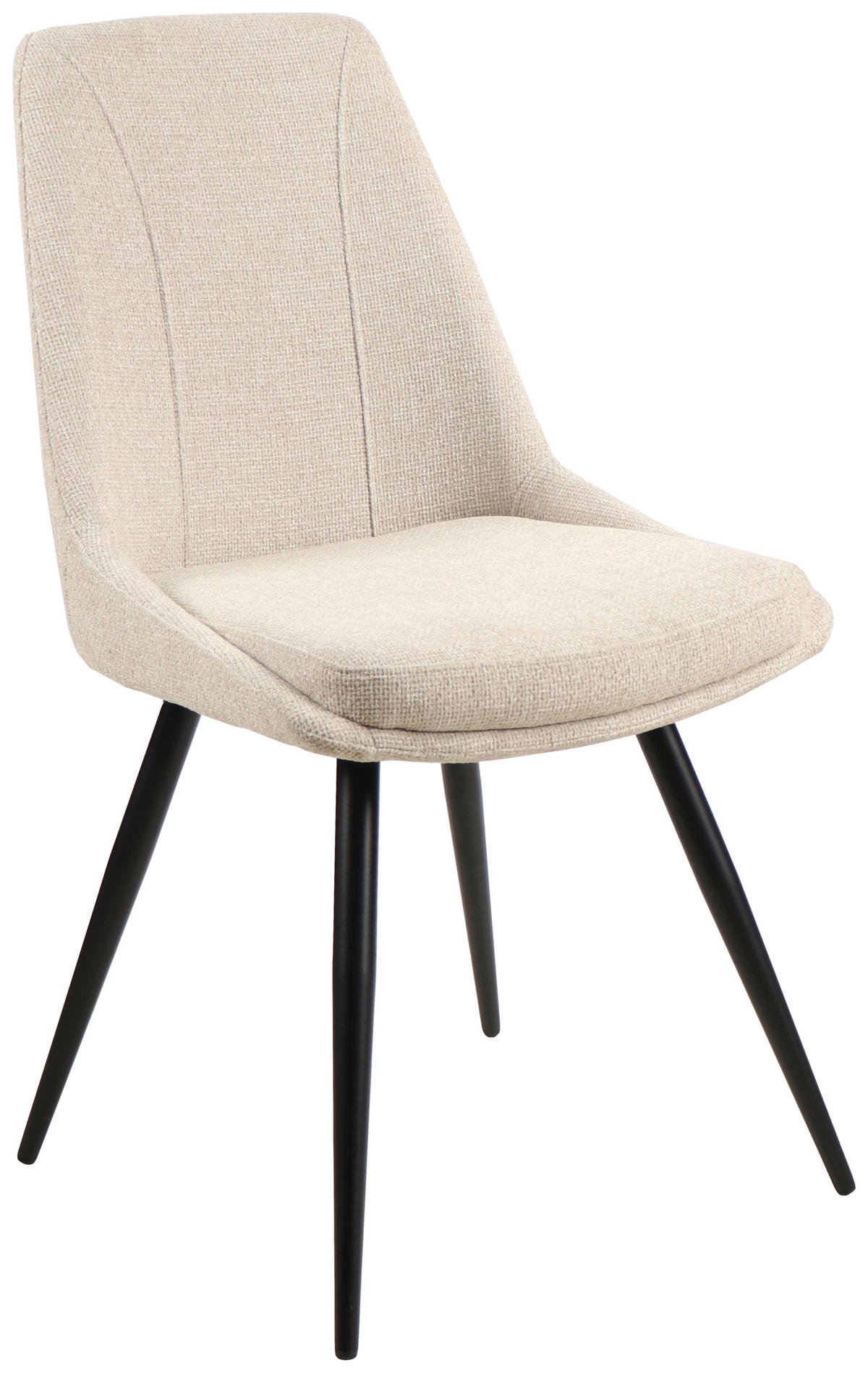 STUHL  in Eisen Leinenoptik Holz, Metall, Textil  - Beige/Schwarz, MODERN, Holz/Textil (49/88/59cm) - MID.YOU