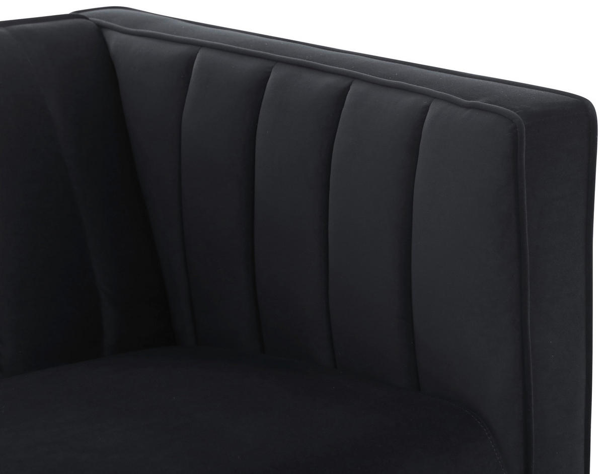 SESSEL in Samt Schwarz  - Goldfarben/Schwarz, Design, Textil/Metall (101/75/85cm) - Livetastic