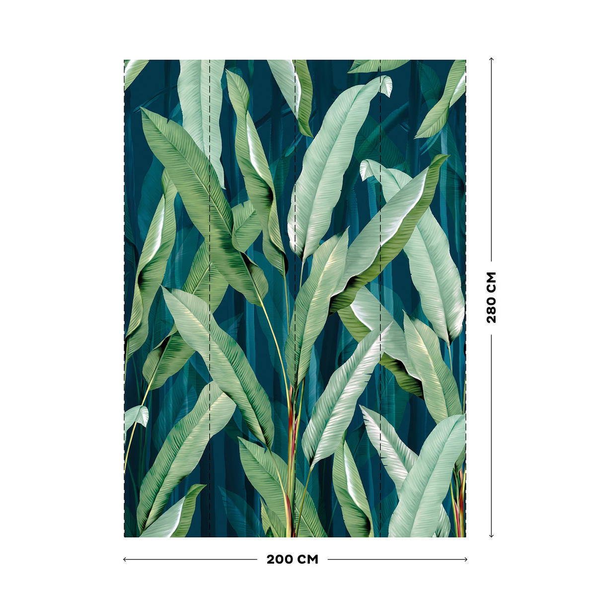 FOTOTAPETE  - Dunkelgrün/Grün, Basics, Papier/Kunststoff (200/280cm) - Xora