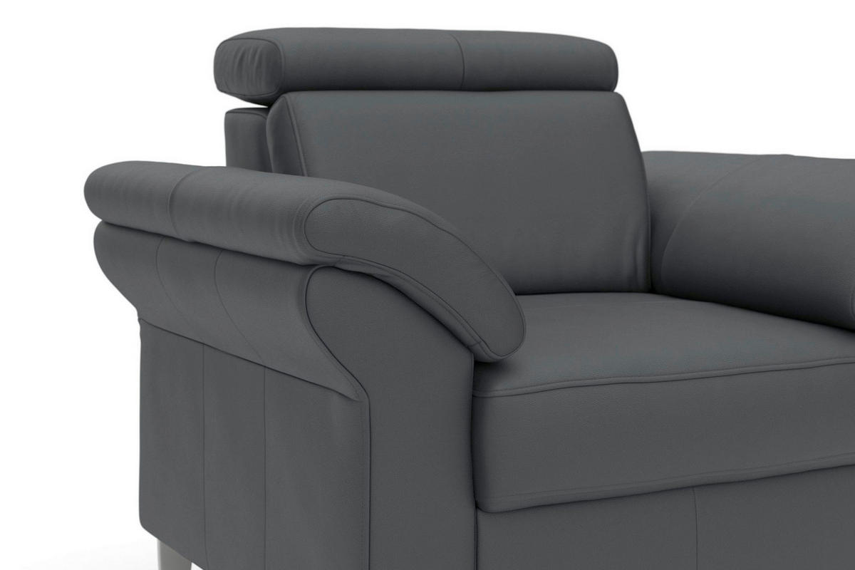 SESSEL in Echtleder Schwarz  - Chromfarben/Schwarz, Basics, Leder/Metall (101/84/93cm) - Sit & More