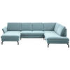WOHNLANDSCHAFT in Velours Blau  - Blau/Schwarz, Design, Textil/Metall (179/335/220cm) - Beldomo System