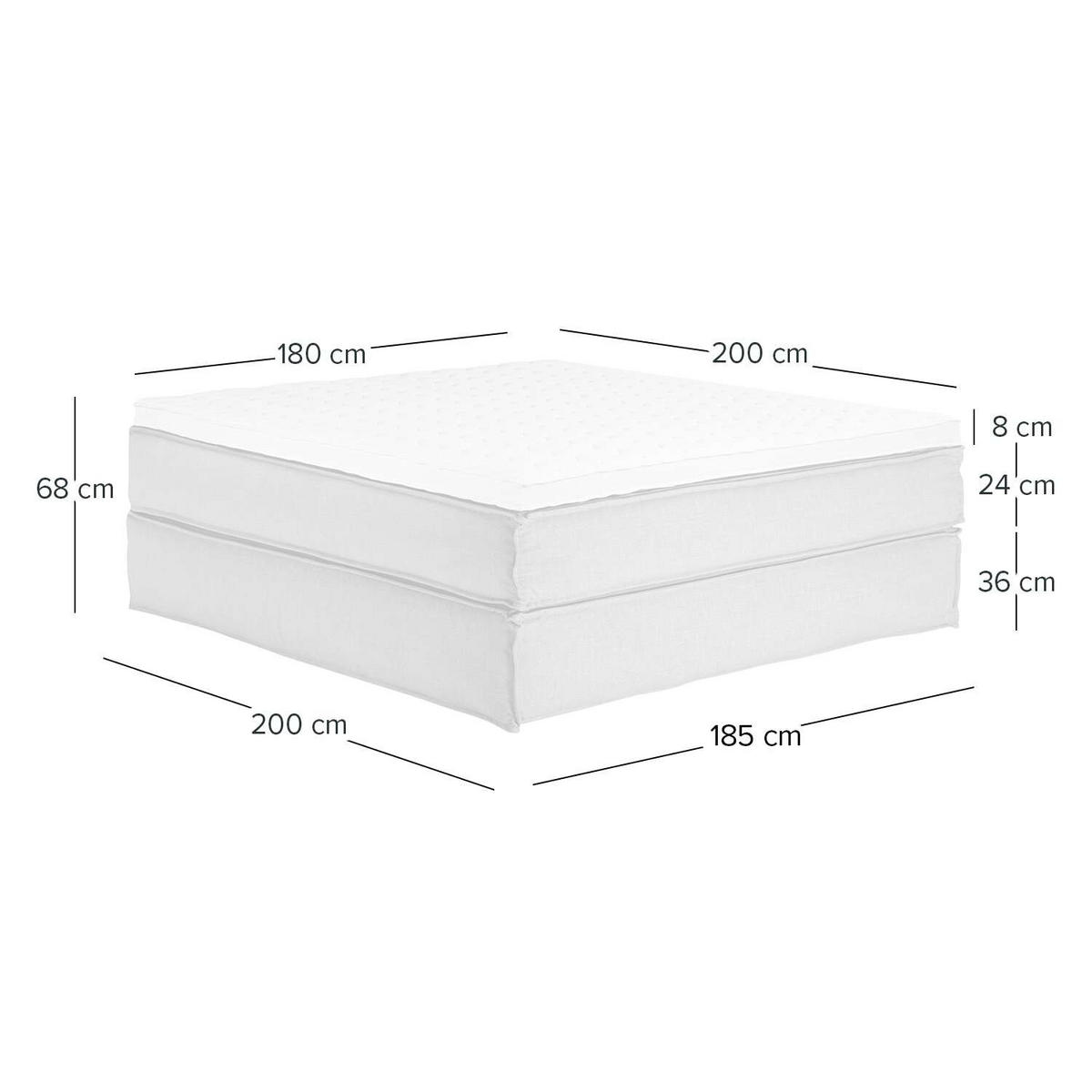 BOXSPRINGBETT 180/200 cm  in Creme  - Creme/Schwarz, Design, Textil (180/200cm) - home24
