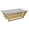 COUCHTISCH Sicherheitsglas, Klarglas 130/70/45 cm rechteckig Klar, Goldfarben  - Klar/Goldfarben, Design, Glas/Metall (130/70/45cm) - Livetastic