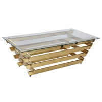 COUCHTISCH in Glas 130/70/45 cm  - Klar/Goldfarben, Design, Glas/Metall (130/70/45cm) - Livetastic