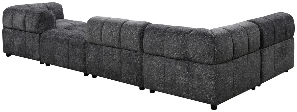 ECKSOFA einzeln stellbar  Anthrazit Struktur  - Anthrazit/Schwarz, Design, Holz/Kunststoff (336/70/168cm) - MID.YOU