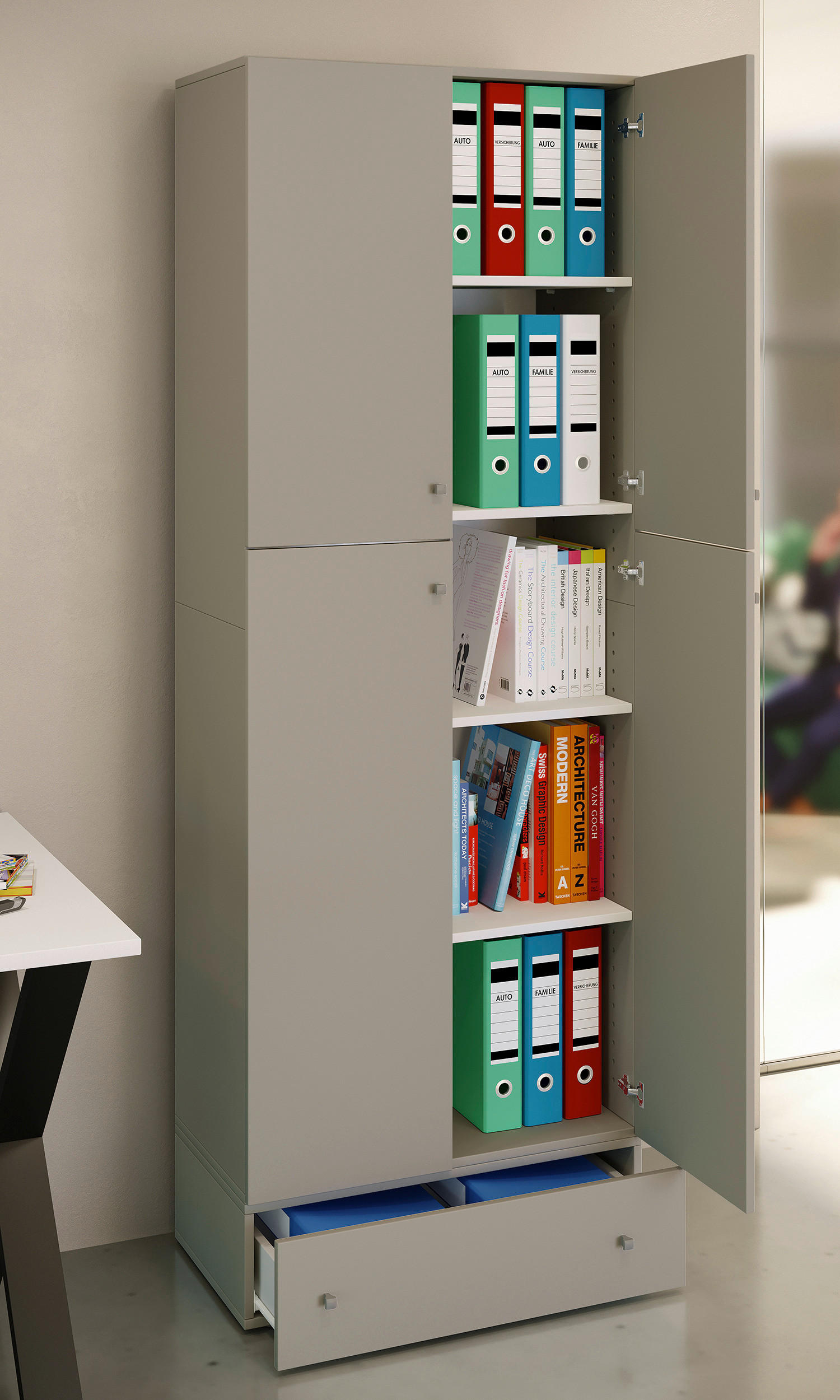 AKTENSCHRANK 70/200/39 cm  - Grau, Modern, Holzwerkstoff (70/200/39cm) - MID.YOU