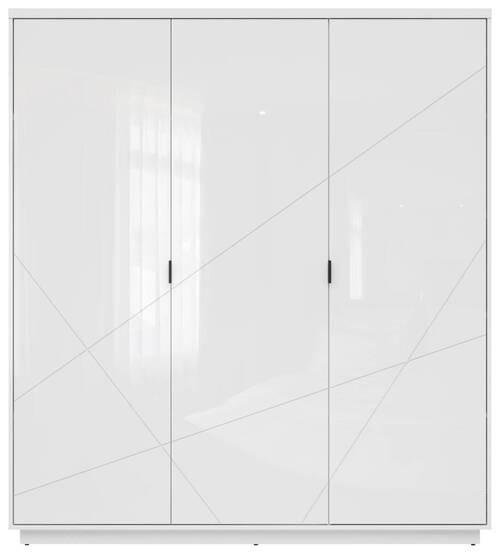Thumbnail - Mid.you Drehtürenschrank, Weiß, Weiß Hochglanz, Holzwerkstoff, 4 Fächer, 180x200.5x56.5 cm, FSC Mix, Schlafzimmer, Kleid...