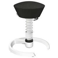 BÜROHOCKER Wollmischung mel. Schwarz, Weiß  - Schwarz/Weiß, Basics, Textil/Metall (55/45,66/55cm) - Aeris