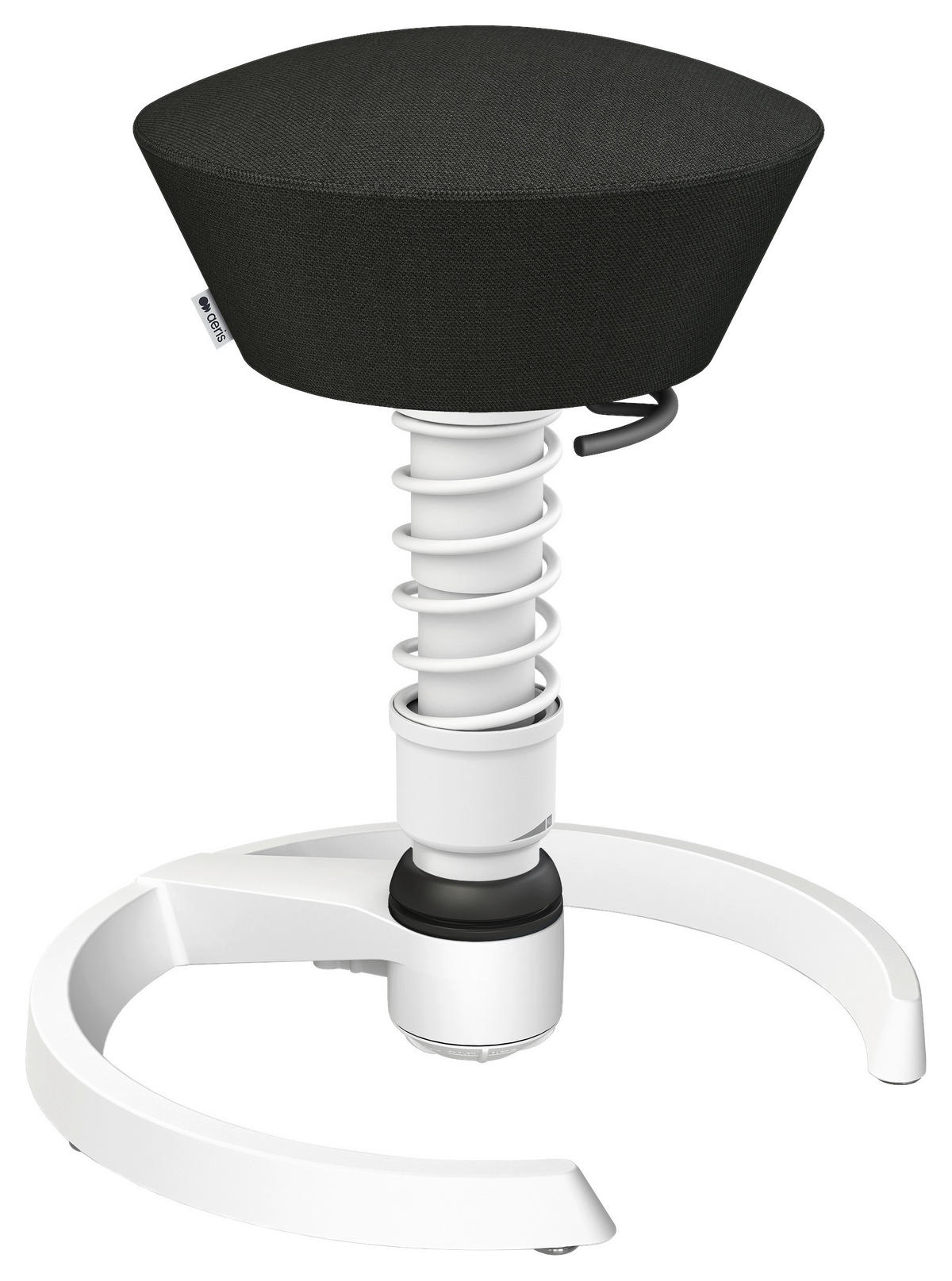 BÜROHOCKER Wollmischung mel. Schwarz, Weiß  - Schwarz/Weiß, Basics, Textil/Metall (55/45,66/55cm) - Aeris