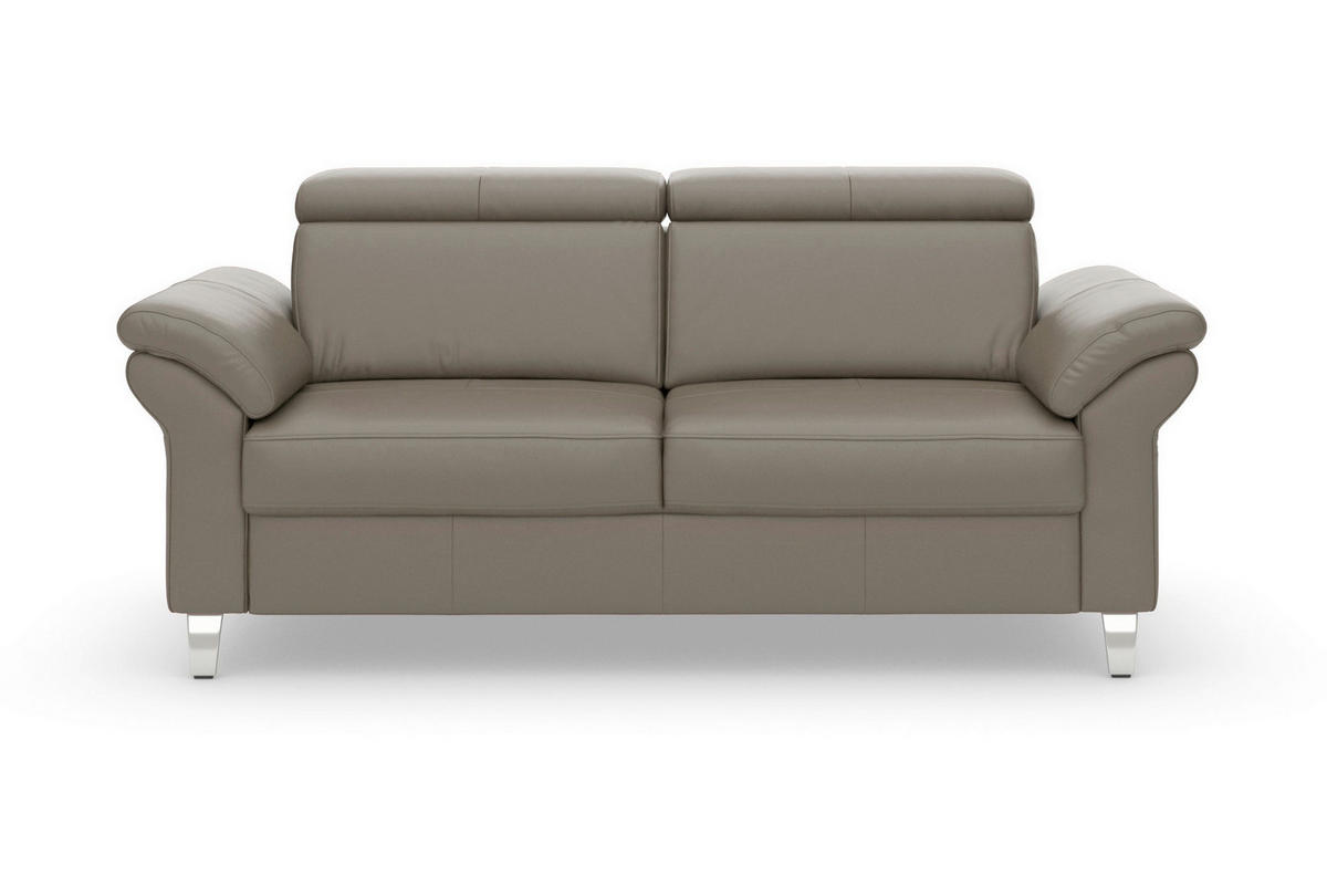 3-SITZER-SOFA ARNGAST E Echtleder Grau  - Chromfarben/Grau, Basics, Leder/Metall (186/84/93cm) - Sit & More