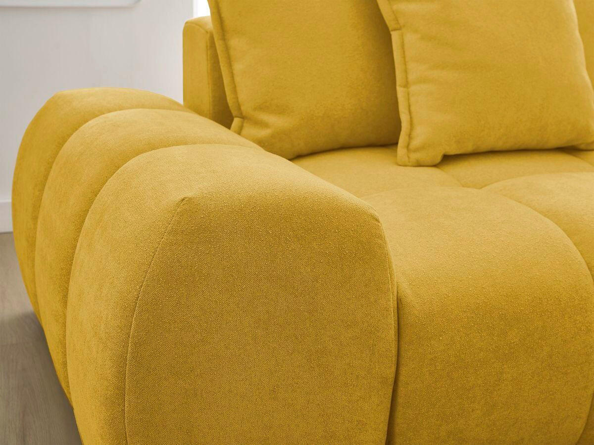 ECKSCHLAFSOFA EVEREST  mit Rücken echt, Armteil links, Armteil rechts Struktur Gelb  - Gelb/Schwarz, MODERN, Kunststoff/Textil (318/180cm) - Livetastic