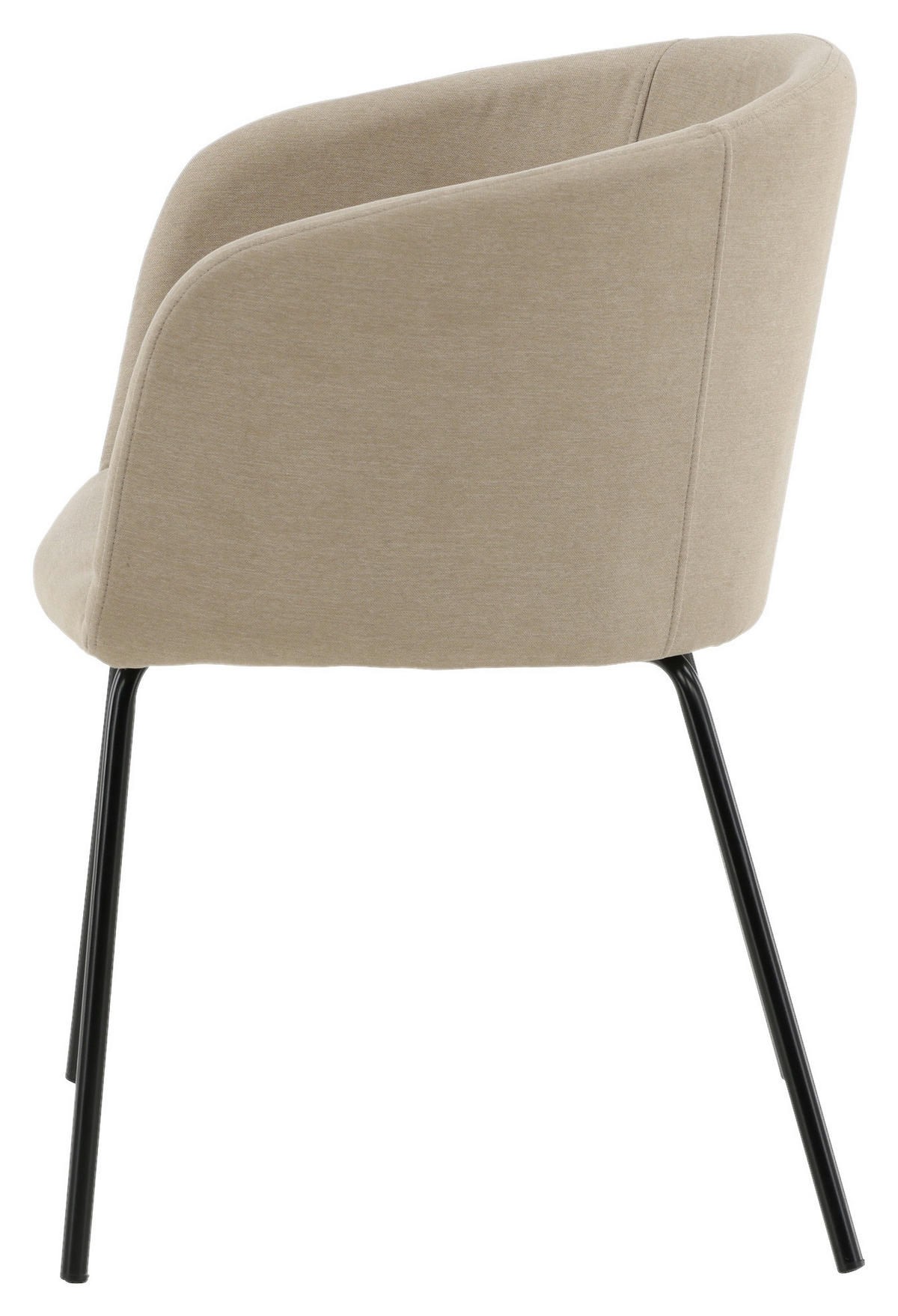 STUHL Samt Schwarz, Beige  - Beige/Schwarz, Design, Holz/Kunststoff (55/78/55cm) - Livetastic