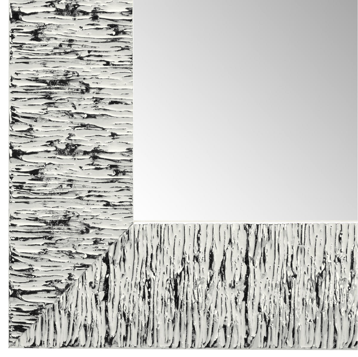 WANDSPIEGEL 55/155/2 cm    - Weiss/Silberfarben, Design, Glas/Holz (55/155/2cm)