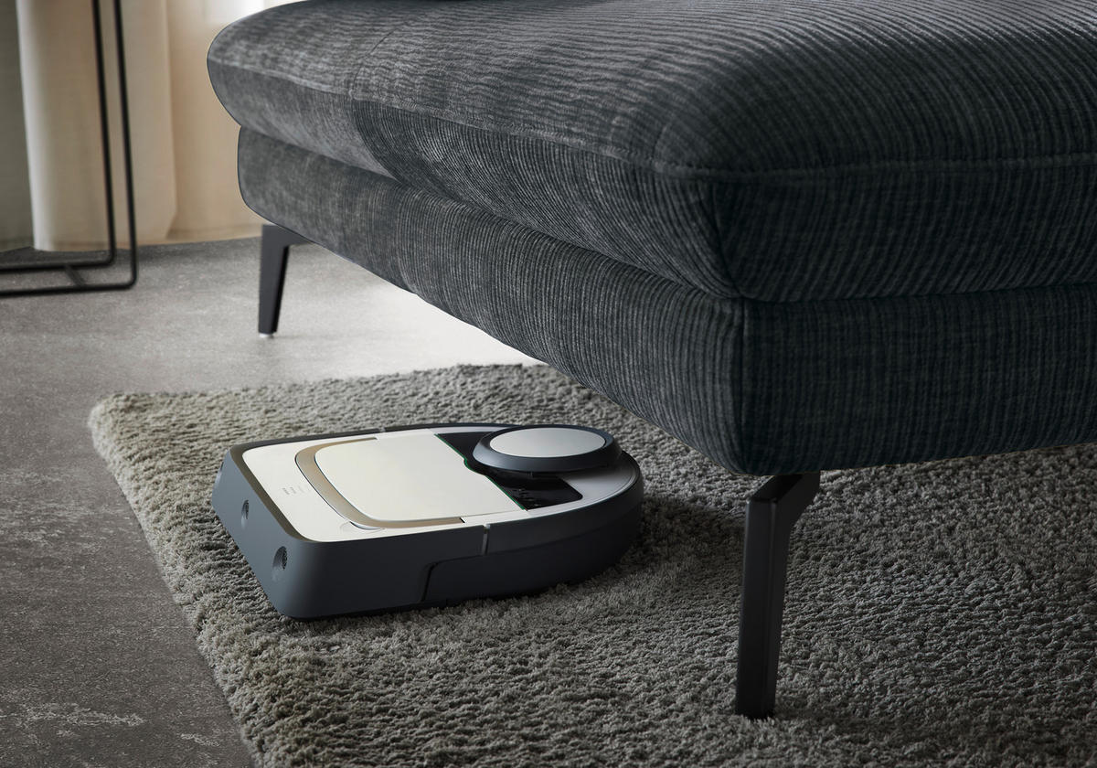 WOHNLANDSCHAFT in Webstoff Anthrazit  - Anthrazit/Schwarz, Design, Textil/Metall (157/354/208cm) - Dieter Knoll