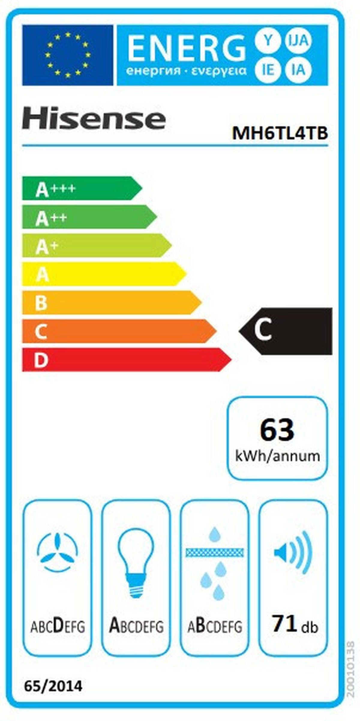 DUNSTABZUGSHAUBE MH6TL4TB  - Schwarz, Basics, Kunststoff/Metall (60/17/30,6cm) - Hisense