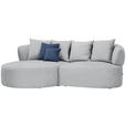 ECKSOFA  in Flachgewebe Grau  166/235 cm  - Schwarz/Dunkelblau, MODERN, Kunststoff/Textil (166/235cm) - Hom`in
