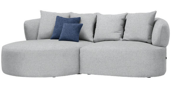 ECKSOFA  in Flachgewebe Grau  166/235 cm  - Schwarz/Dunkelblau, MODERN, Kunststoff/Textil (166/235cm) - Hom`in
