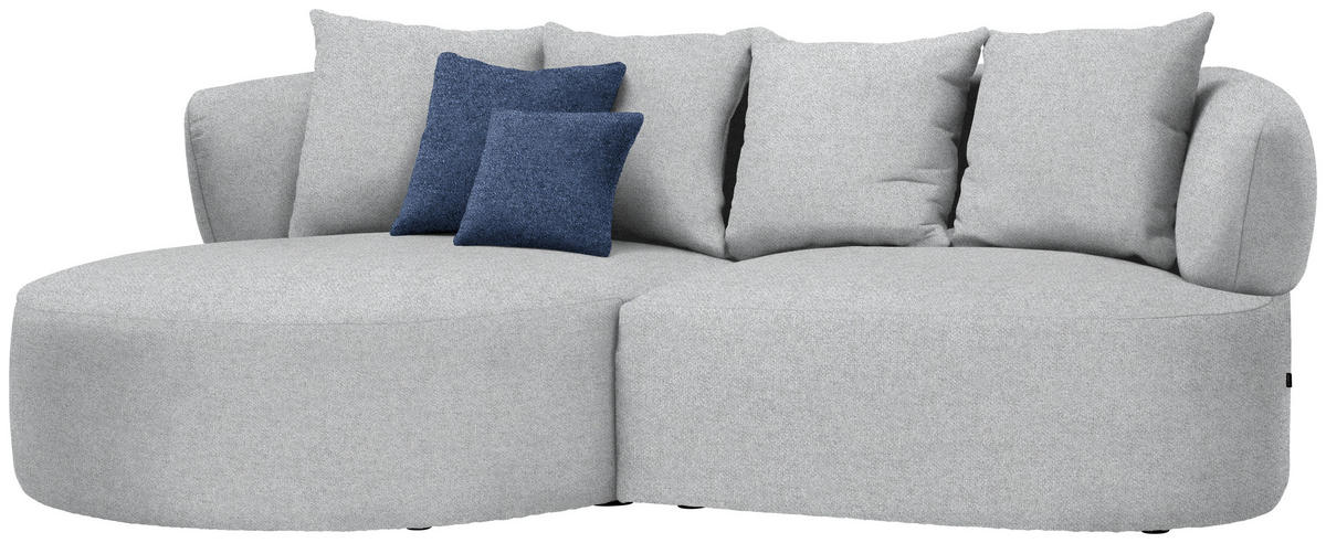 ECKSOFA  in Flachgewebe Grau  166/235 cm  - Schwarz/Dunkelblau, MODERN, Kunststoff/Textil (166/235cm) - Hom`in