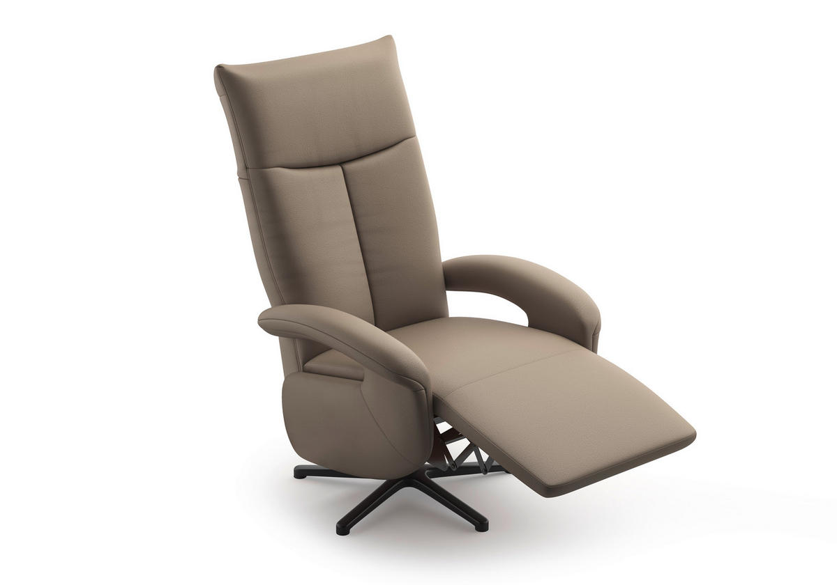 SESSEL in Echtleder Grau  - Schwarz/Grau, Konventionell, Leder/Metall (74/112/82cm) - Sit & More