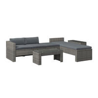 LOUNGEGARNITUR   192/65/82 cm Eisen  - Blaugrau/Grau, MODERN, Metall (192/65/82cm) - Ambia Garden