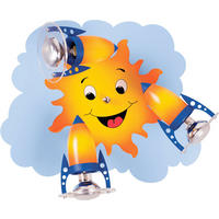 KINDERDECKENLEUCHTE Sonne 35/16 cm   - Blau/Gelb, Basics, Holz/Holzwerkstoff (35/16cm)