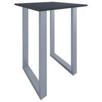 BARTISCH quadratisch Anthrazit, Silberfarben  - Anthrazit/Silberfarben, KONVENTIONELL, Holzwerkstoff/Metall (80/80/102cm)