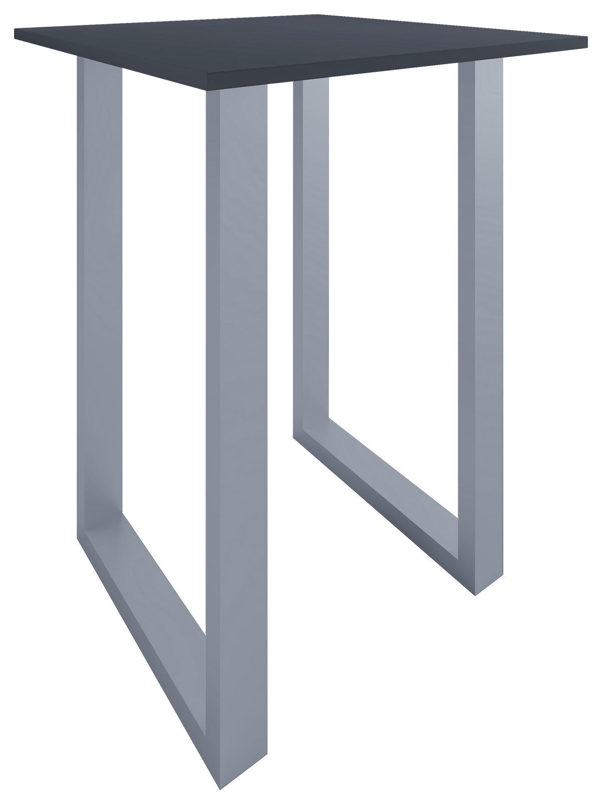 BARTISCH quadratisch Anthrazit, Silberfarben  - Anthrazit/Silberfarben, KONVENTIONELL, Holzwerkstoff/Metall (80/80/102cm)