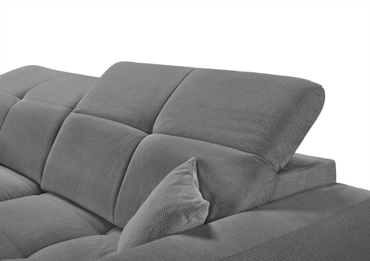 ECKSOFA Dunkelgrau Webstoff  - Dunkelgrau/Schwarz, KONVENTIONELL, Textil/Metall (180/285cm) - SetOne by Musterring