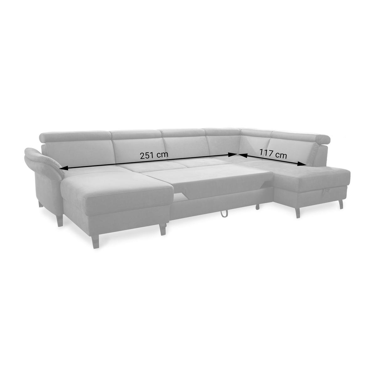WOHNLANDSCHAFT Anthrazit Mikrofaser  - Anthrazit/Schwarz, KONVENTIONELL, Textil/Metall (165/317/193cm) - Sit & More