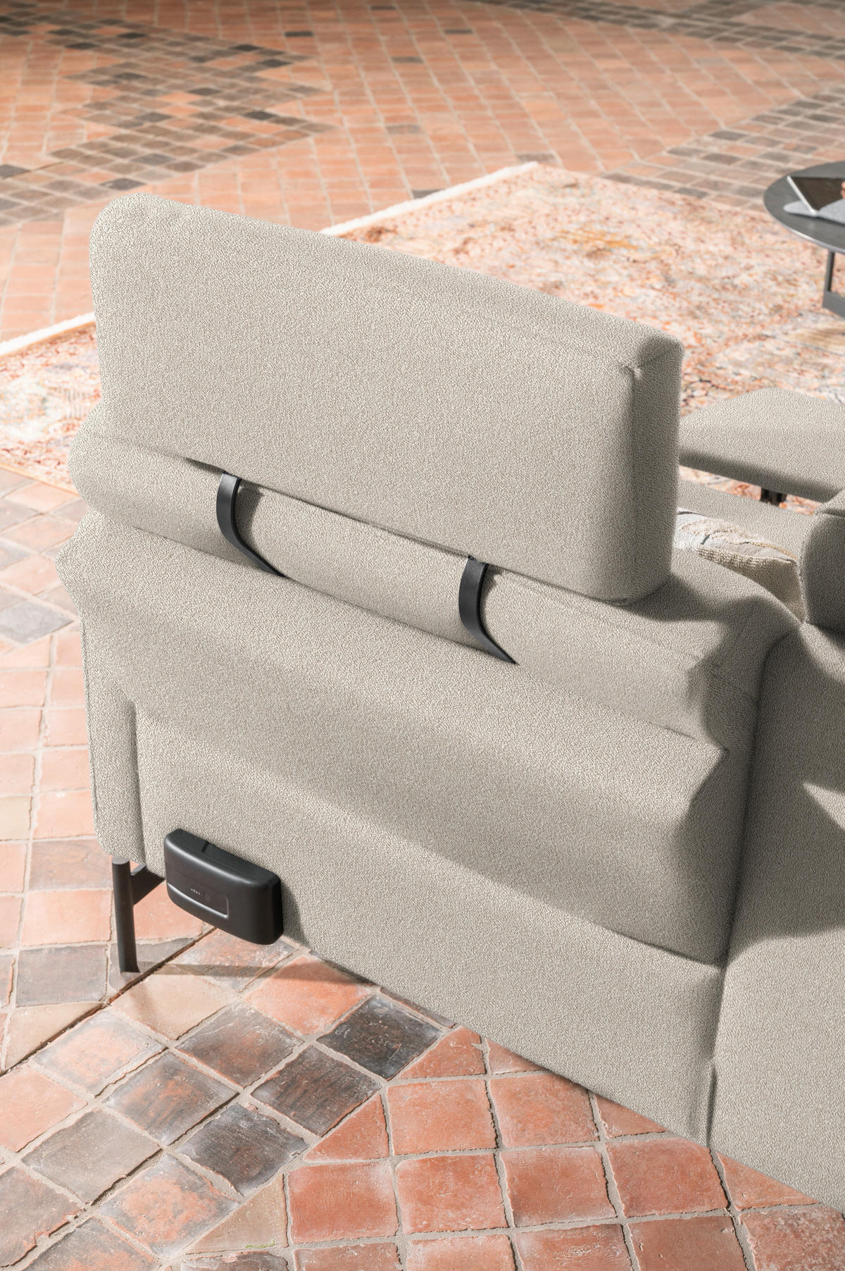 ECKSOFA in Struktur, Flachgewebe Beige  - Anthrazit/Beige, Design, Textil/Metall (230/254cm) - Johann Jakob