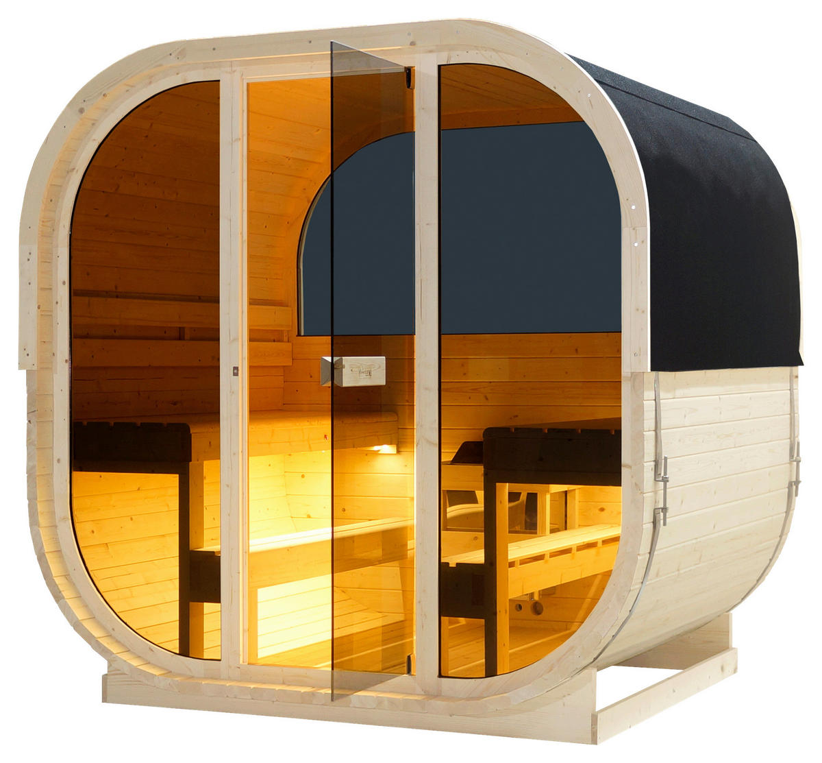 SAUNA für 6 Personen Hanko  - Fichtefarben, KONVENTIONELL, Holz (210/180/210cm) - Sanotechnik