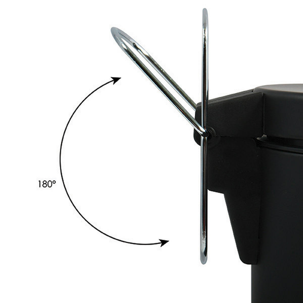 TRETEIMER STEEL 20 L  - Schwarz, Basics, Kunststoff/Metall (29.2/43.7/29.2cm) - Spirella